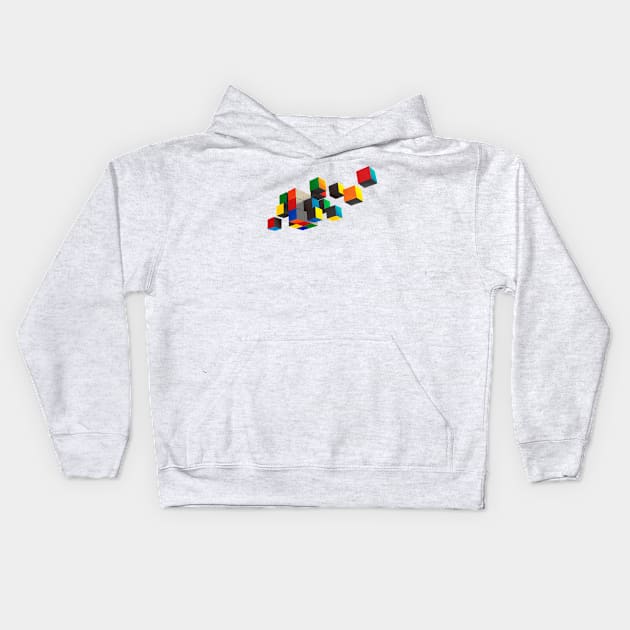 Rubik's cube Abstract art Kids Hoodie by asitha